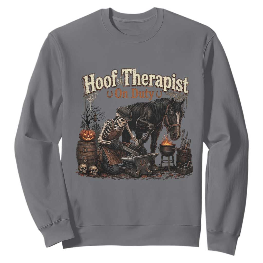 Farrier Halloween Horse Lover Gift Sweatshirt Hoof Therapist On Duty