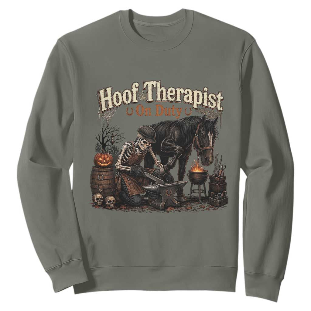 Farrier Halloween Horse Lover Gift Sweatshirt Hoof Therapist On Duty