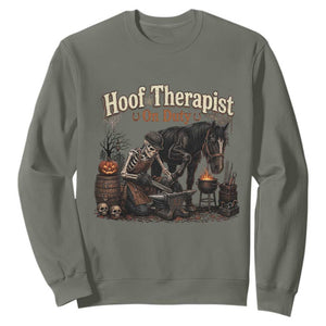Farrier Halloween Horse Lover Gift Sweatshirt Hoof Therapist On Duty
