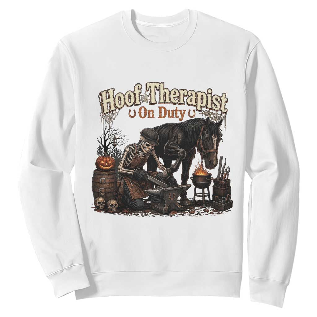 Farrier Halloween Horse Lover Gift Sweatshirt Hoof Therapist On Duty