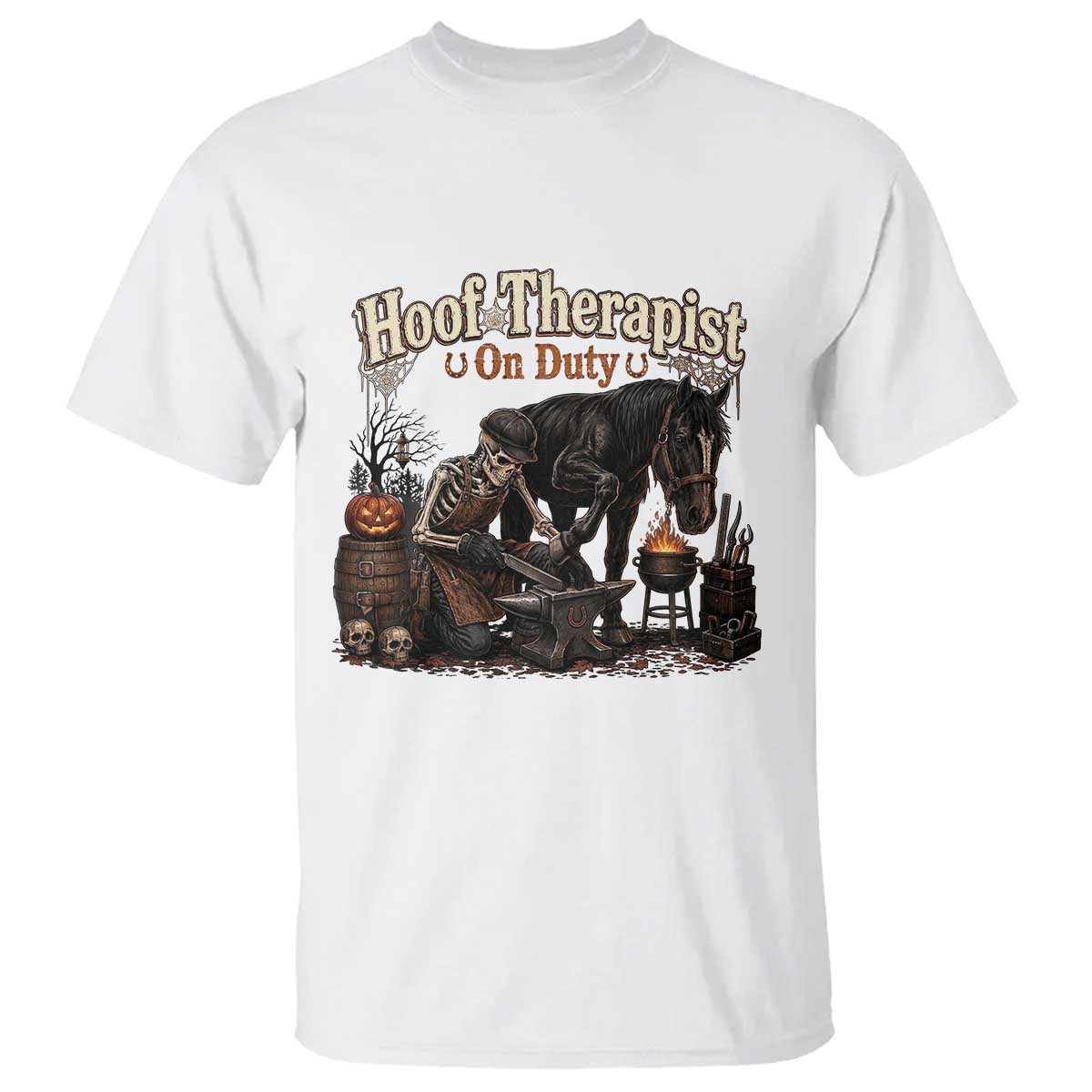 Farrier Halloween Horse Lover Gift T Shirt Hoof Therapist On Duty