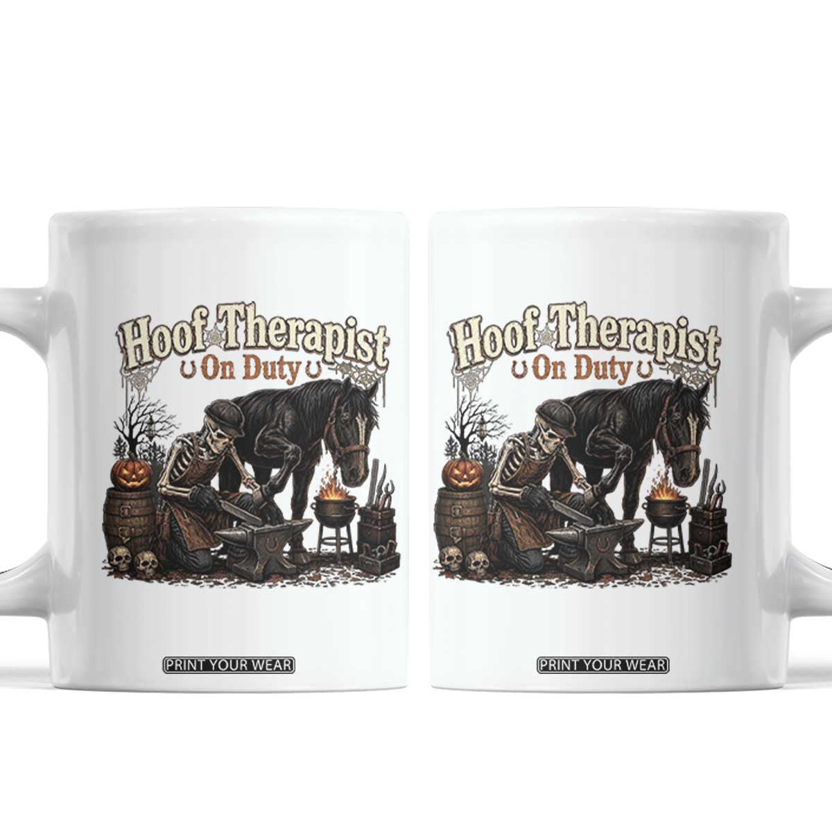 Farrier Halloween Horse Lover Gift Coffee Mug Hoof Therapist On Duty