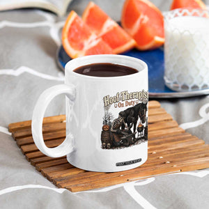 Farrier Halloween Horse Lover Gift Coffee Mug Hoof Therapist On Duty