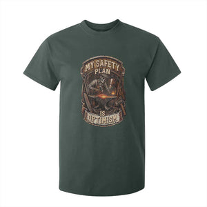 Skeleton Farrier Blacksmith Horse Lover Gift T Shirt For Kid My Safety Plan Is Optimism