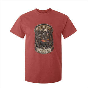 Skeleton Farrier Blacksmith Horse Lover Gift T Shirt For Kid My Safety Plan Is Optimism