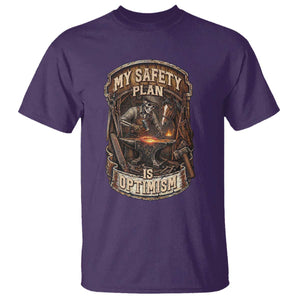 Skeleton Farrier Blacksmith Horse Lover Gift T Shirt My Safety Plan Is Optimism
