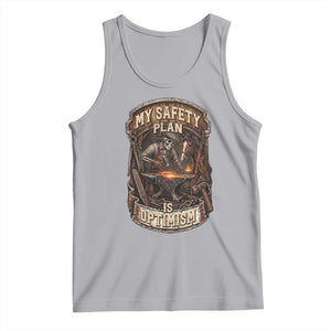 Skeleton Farrier Blacksmith Horse Lover Gift Tank Top My Safety Plan Is Optimism