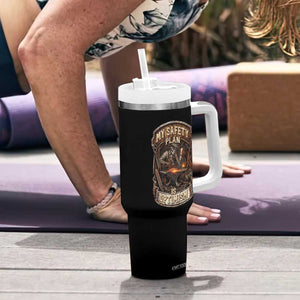 Skeleton Farrier Blacksmith Horse Lover Gift Tumbler With Handle My Safety Plan Is Optimism