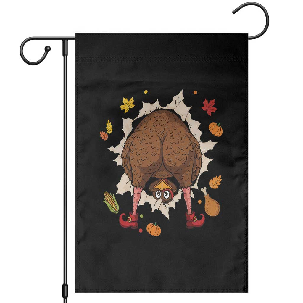 Funny Turkey Butt Thanksgiving Garden Flag Silly Feast Party Gift