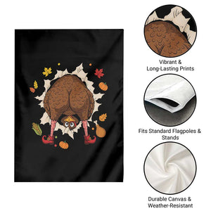 Funny Turkey Butt Thanksgiving Garden Flag Silly Feast Party Gift