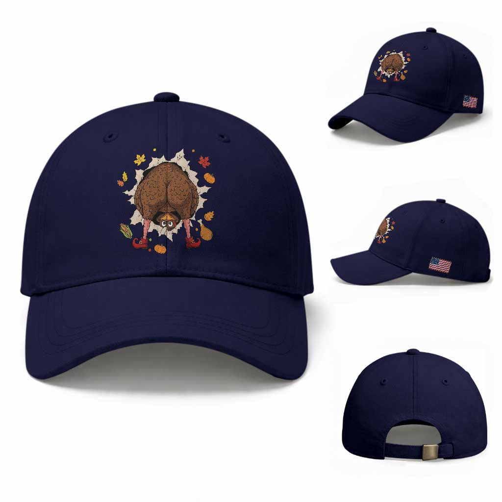 Funny Turkey Butt Thanksgiving Baseball Cap Silly Feast Party Gift