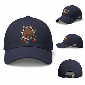 Funny Turkey Butt Thanksgiving Baseball Cap Silly Feast Party Gift