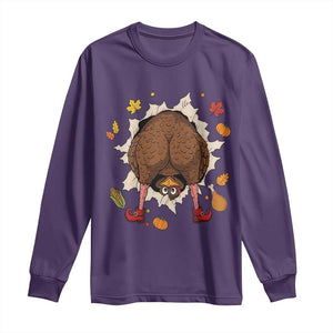 Funny Turkey Butt Thanksgiving Long Sleeve Shirt Silly Feast Party Gift
