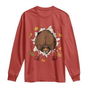 Funny Turkey Butt Thanksgiving Long Sleeve Shirt Silly Feast Party Gift