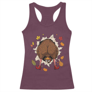 Funny Turkey Butt Thanksgiving Racerback Tank Top Silly Feast Party Gift