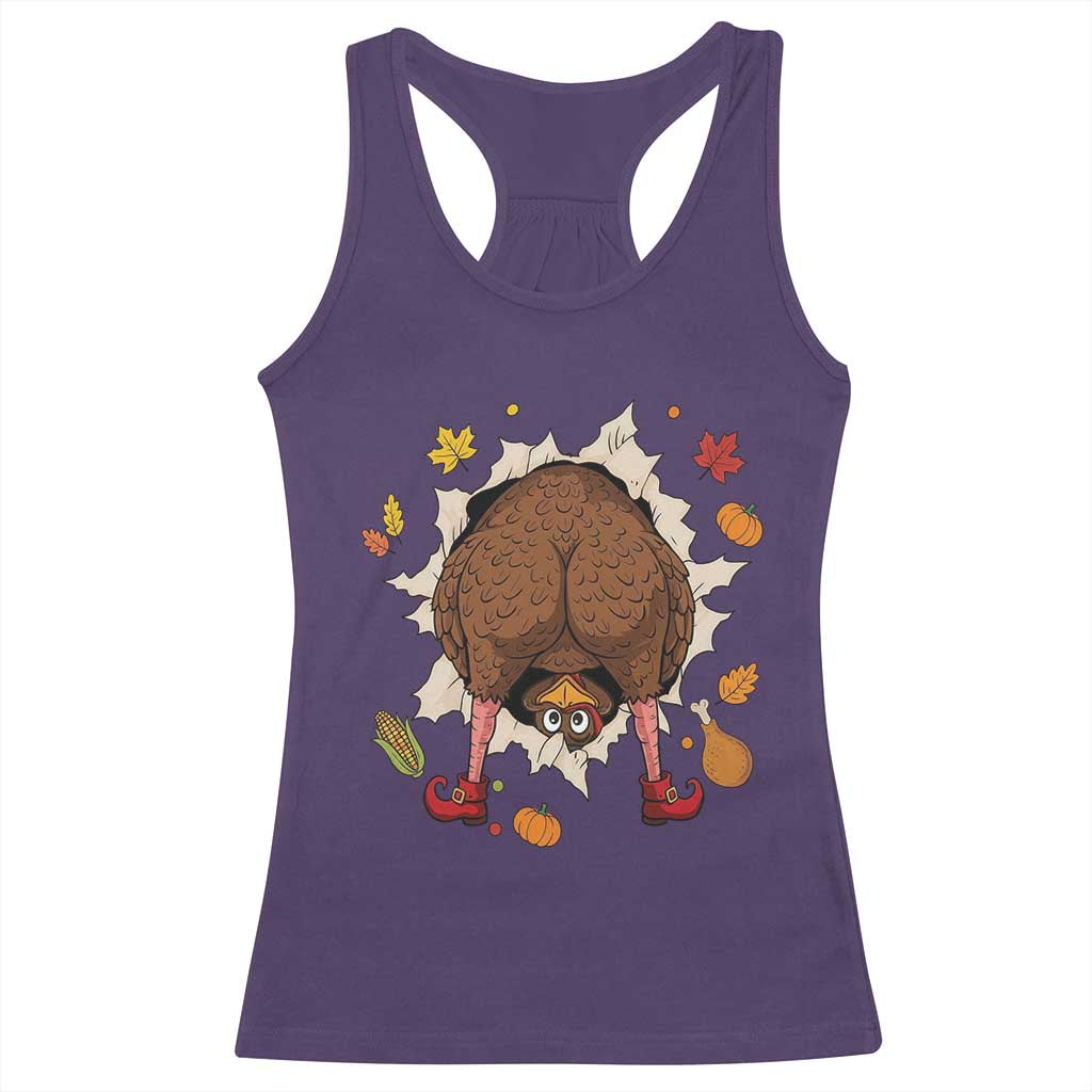 Funny Turkey Butt Thanksgiving Racerback Tank Top Silly Feast Party Gift