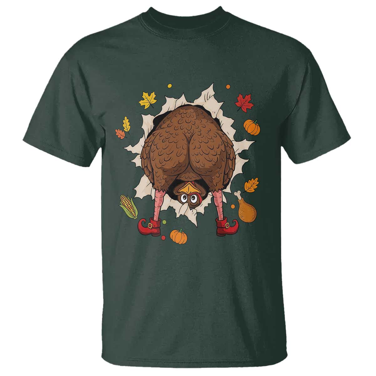 Funny Turkey Butt Thanksgiving T Shirt Silly Feast Party Gift