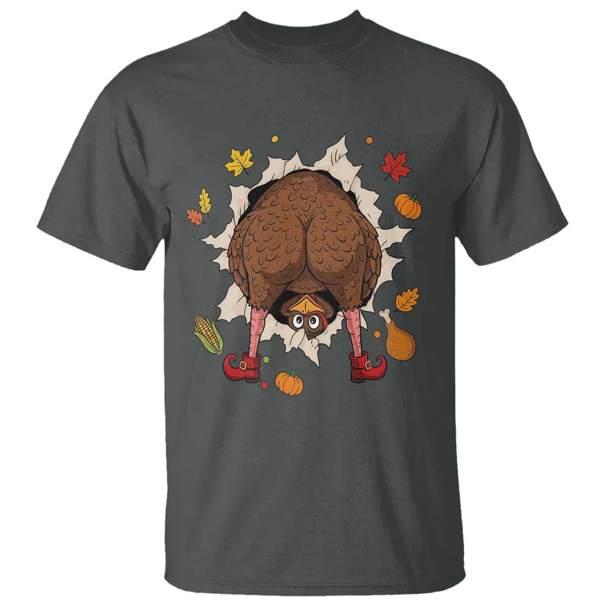 Funny Turkey Butt Thanksgiving T Shirt Silly Feast Party Gift