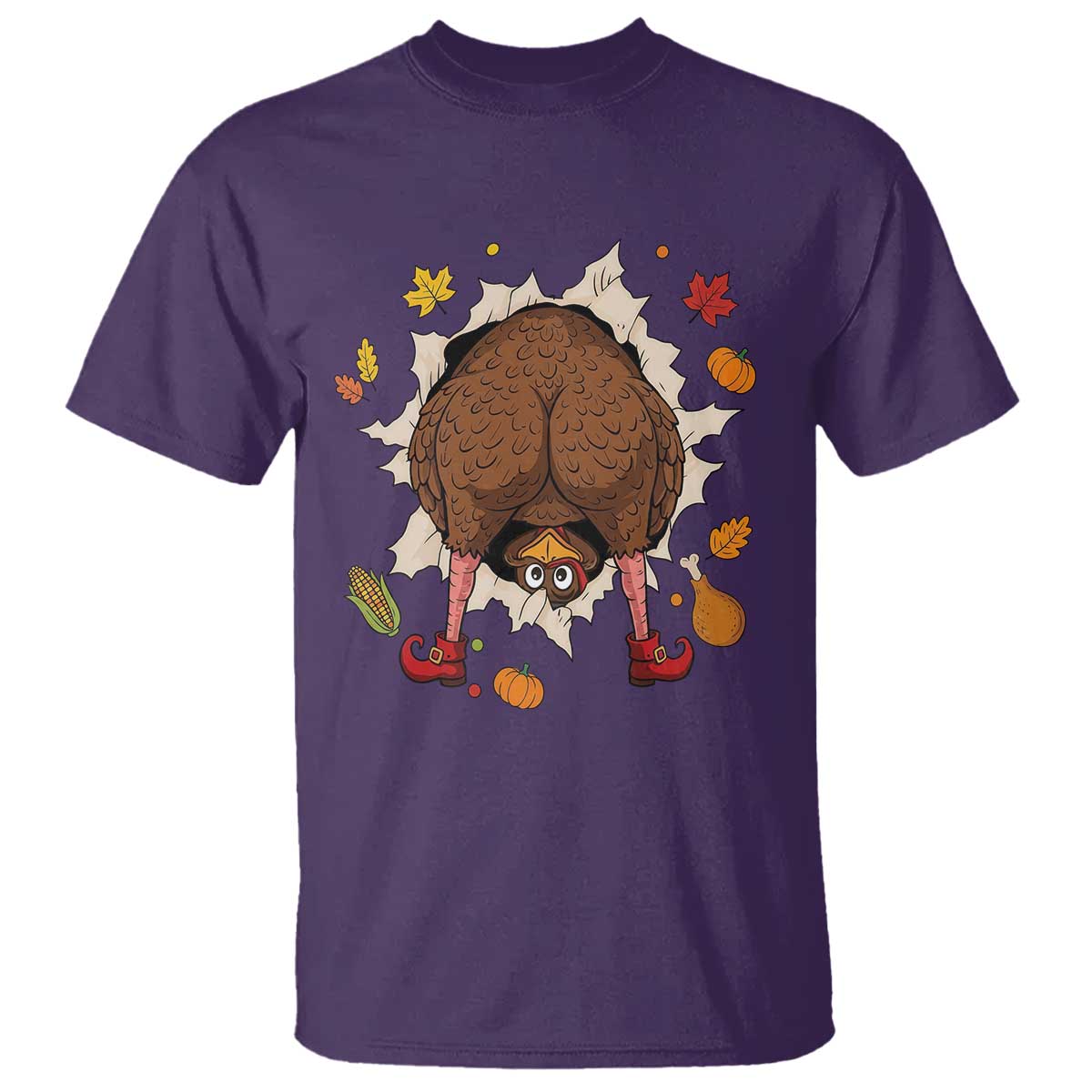 Funny Turkey Butt Thanksgiving T Shirt Silly Feast Party Gift