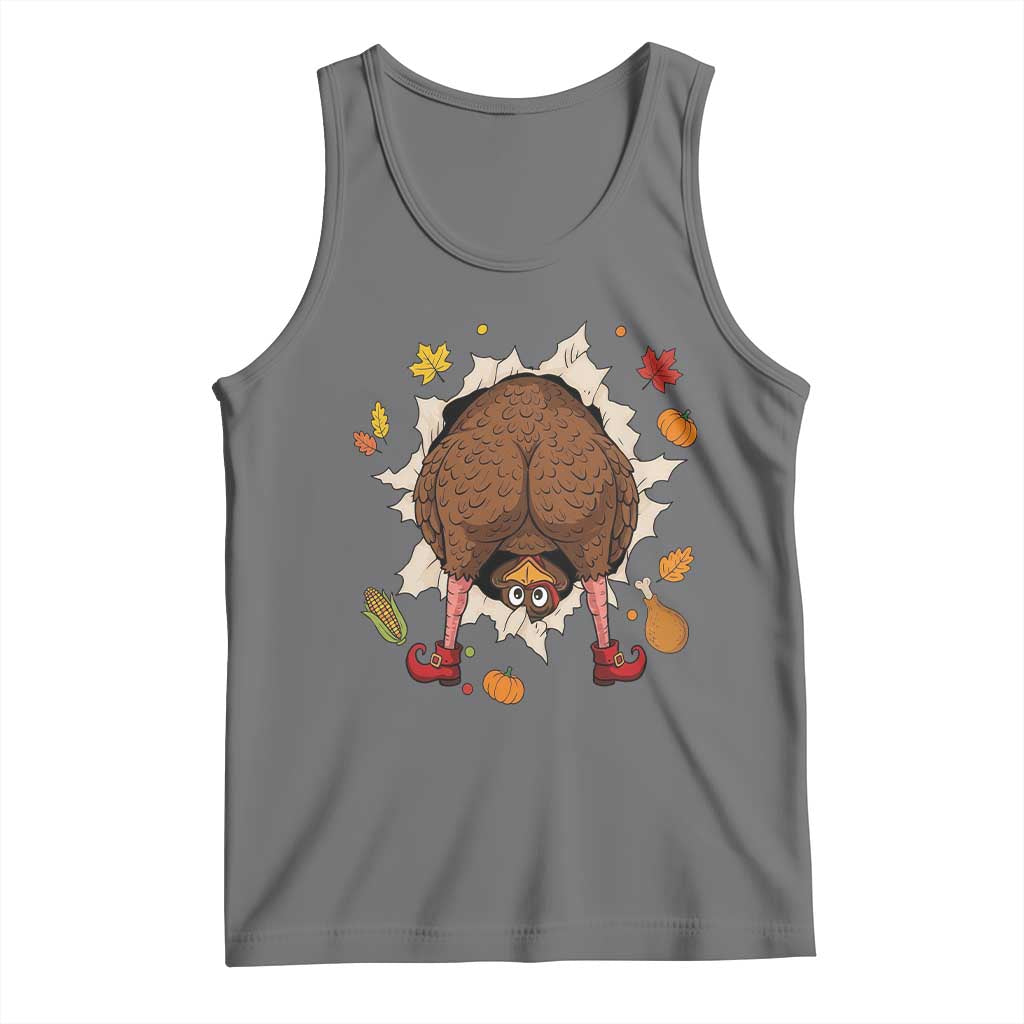 Funny Turkey Butt Thanksgiving Tank Top Silly Feast Party Gift