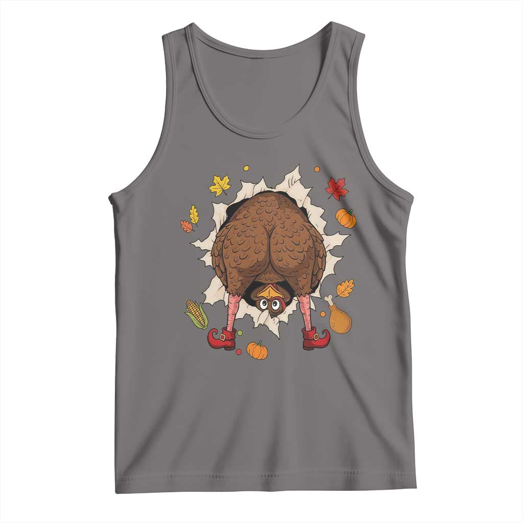 Funny Turkey Butt Thanksgiving Tank Top Silly Feast Party Gift