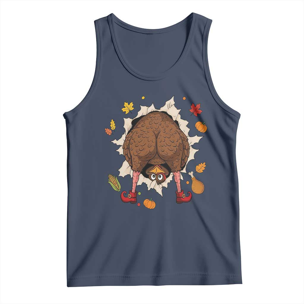 Funny Turkey Butt Thanksgiving Tank Top Silly Feast Party Gift