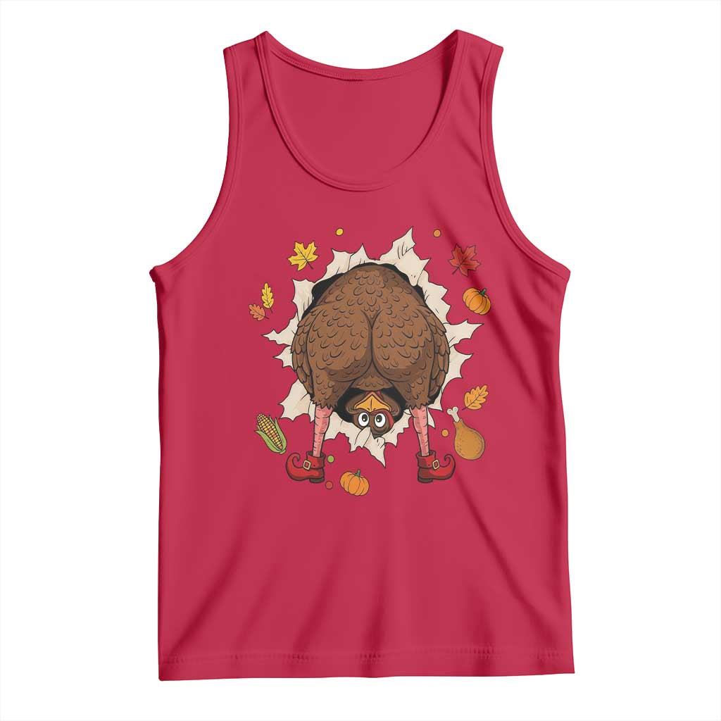 Funny Turkey Butt Thanksgiving Tank Top Silly Feast Party Gift