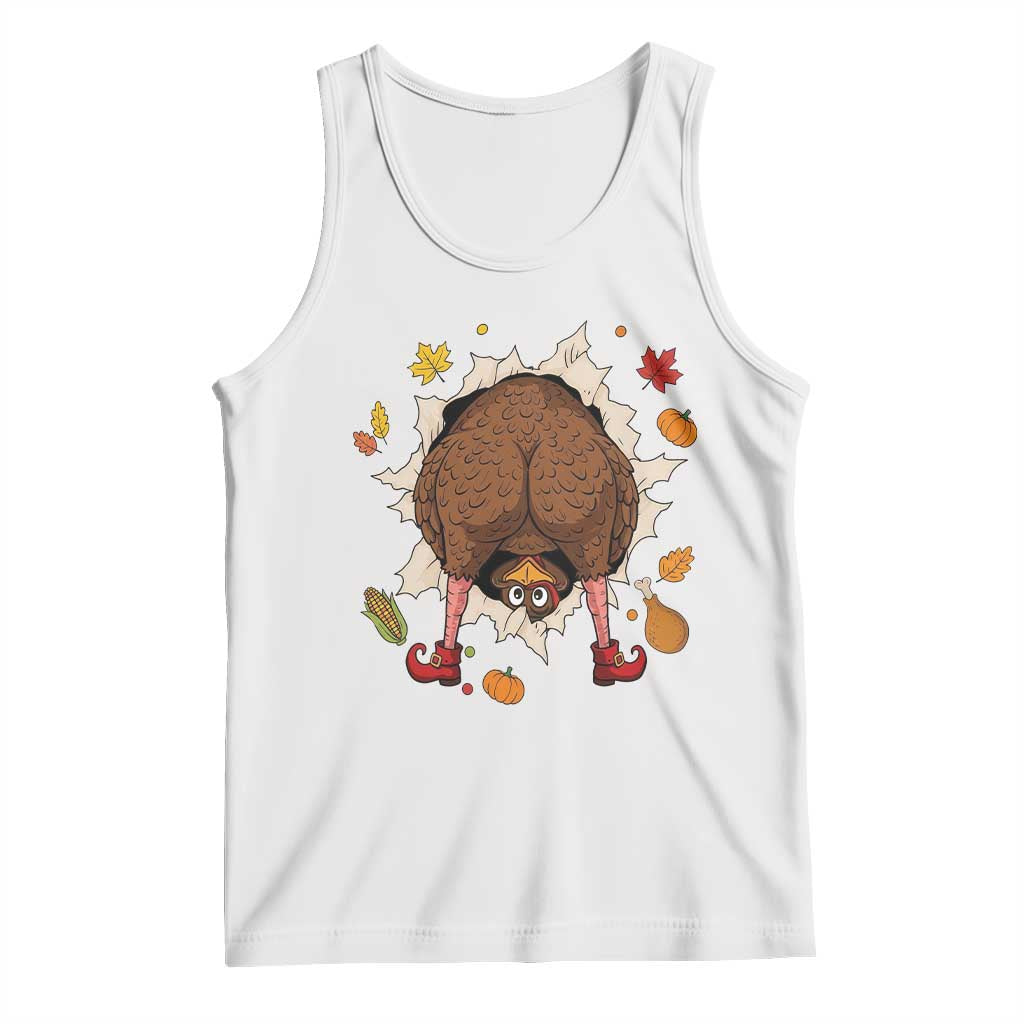 Funny Turkey Butt Thanksgiving Tank Top Silly Feast Party Gift