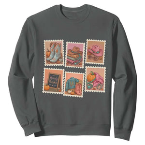Boho Western Autumn Stamp Rodeo Cowgirl Sweatshirt Fall Howdy Pumpkin Gift