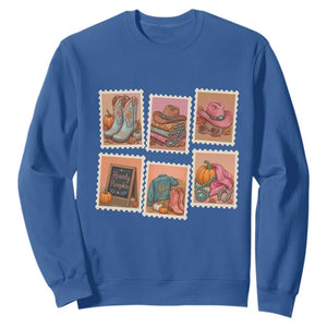 Boho Western Autumn Stamp Rodeo Cowgirl Sweatshirt Fall Howdy Pumpkin Gift