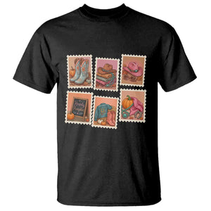 Boho Western Autumn Stamp Rodeo Cowgirl T Shirt Fall Howdy Pumpkin Gift