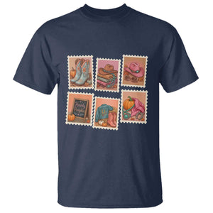 Boho Western Autumn Stamp Rodeo Cowgirl T Shirt Fall Howdy Pumpkin Gift