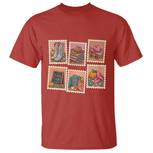 Boho Western Autumn Stamp Rodeo Cowgirl T Shirt Fall Howdy Pumpkin Gift