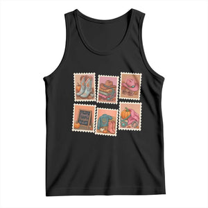 Boho Western Autumn Stamp Rodeo Cowgirl Tank Top Fall Howdy Pumpkin Gift