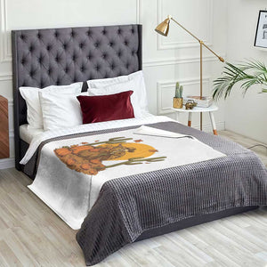 Funny Thanksgiving Rodeo Cowboy Gift Throw Blanket Western Skeleton Riding Turkey