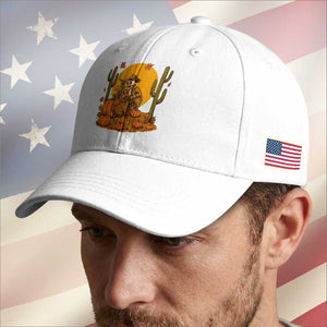 Funny Thanksgiving Rodeo Cowboy Gift Baseball Cap Western Skeleton Riding Turkey