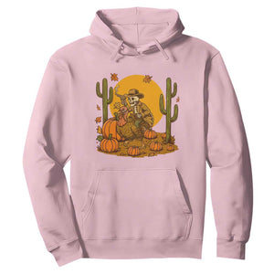 Funny Thanksgiving Rodeo Cowboy Gift Hoodie Western Skeleton Riding Turkey