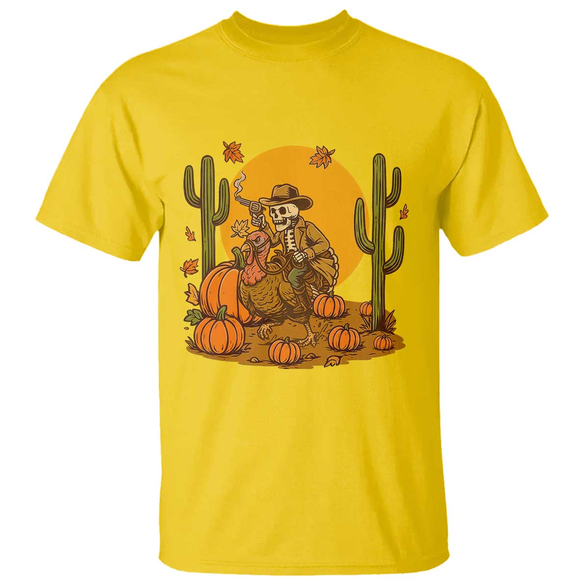 Funny Thanksgiving Rodeo Cowboy Gift T Shirt Western Skeleton Riding Turkey