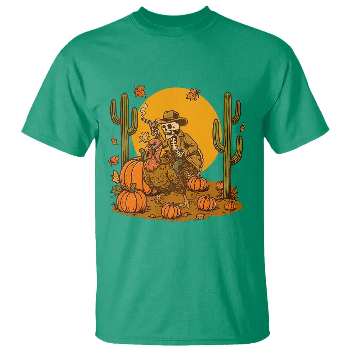 Funny Thanksgiving Rodeo Cowboy Gift T Shirt Western Skeleton Riding Turkey