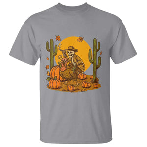 Funny Thanksgiving Rodeo Cowboy Gift T Shirt Western Skeleton Riding Turkey