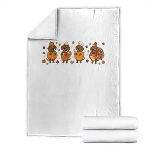 Dachshund Thanksgiving Holiday Gift Throw Blanket Cute Turkey Wiener Dog