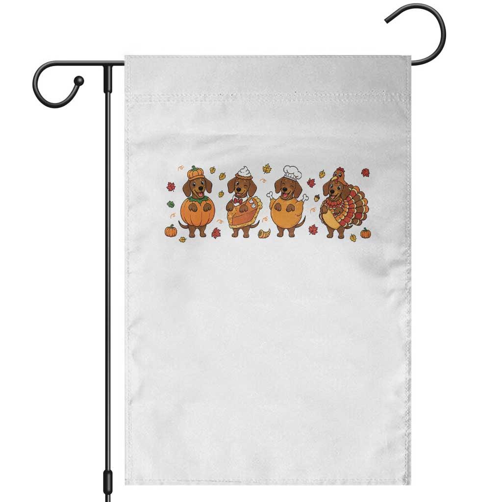 Dachshund Thanksgiving Holiday Gift Garden Flag Cute Turkey Wiener Dog