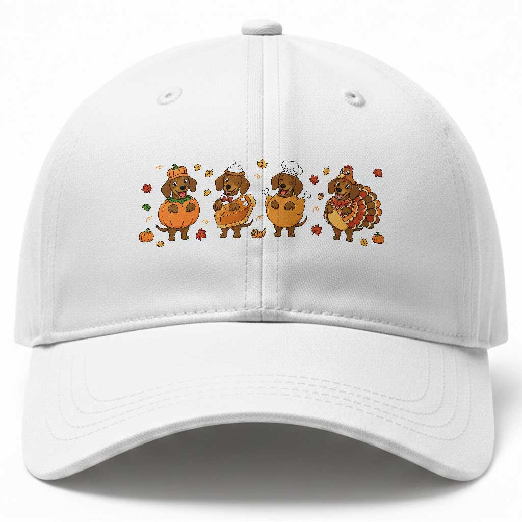 Dachshund Thanksgiving Holiday Gift Baseball Cap Cute Turkey Wiener Dog