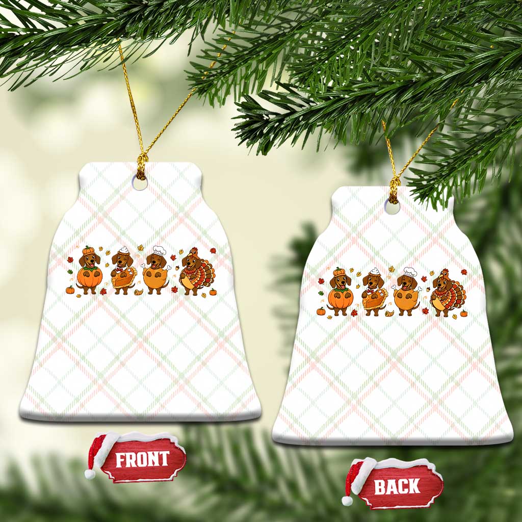 Dachshund Thanksgiving Holiday Gift Ceramic Ornament Cute Turkey Wiener Dog