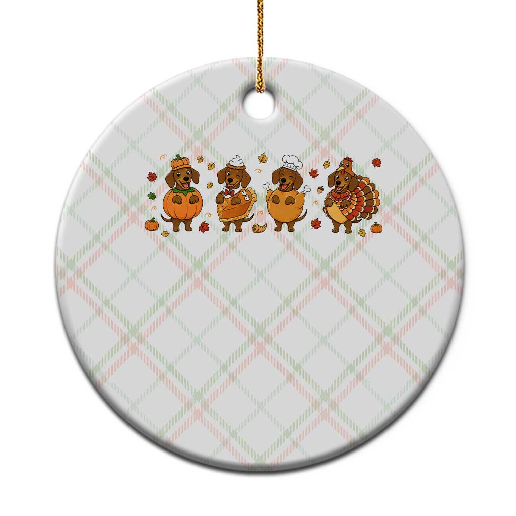 Dachshund Thanksgiving Holiday Gift Ceramic Ornament Cute Turkey Wiener Dog