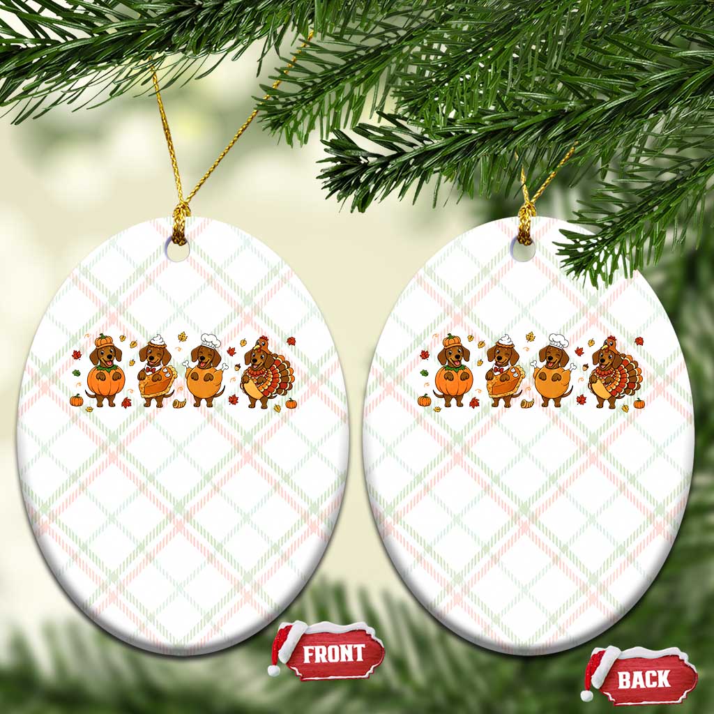 Dachshund Thanksgiving Holiday Gift Ceramic Ornament Cute Turkey Wiener Dog