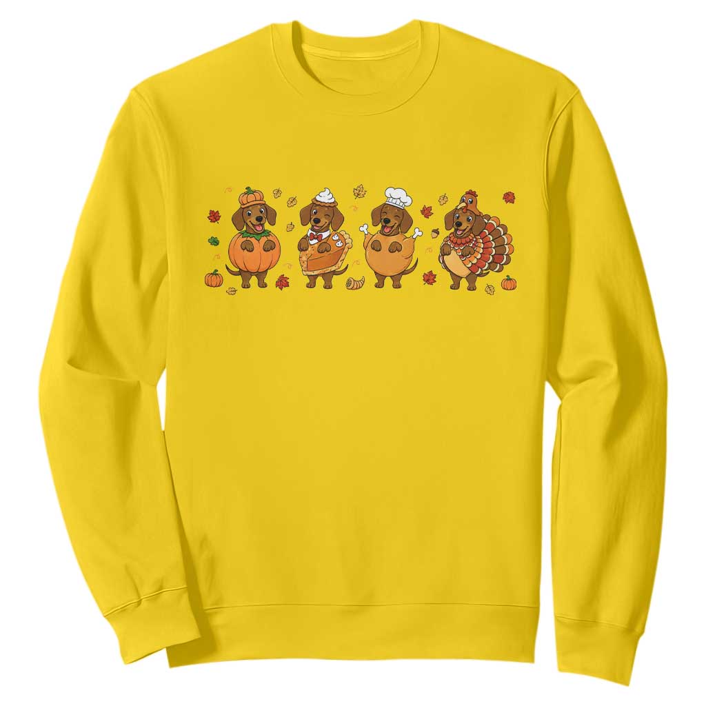 Dachshund Thanksgiving Holiday Gift Sweatshirt Cute Turkey Wiener Dog