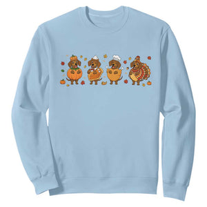Dachshund Thanksgiving Holiday Gift Sweatshirt Cute Turkey Wiener Dog