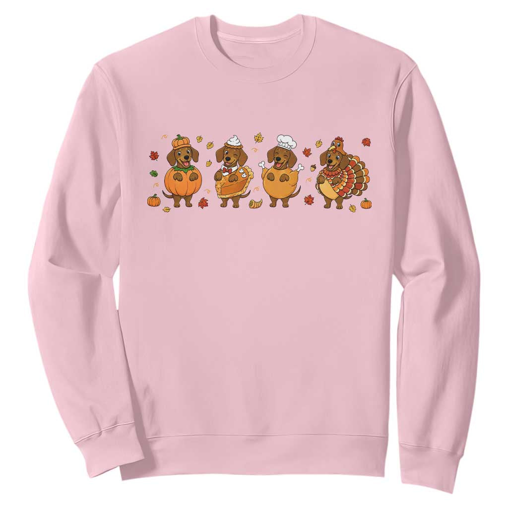 Dachshund Thanksgiving Holiday Gift Sweatshirt Cute Turkey Wiener Dog