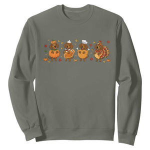 Dachshund Thanksgiving Holiday Gift Sweatshirt Cute Turkey Wiener Dog